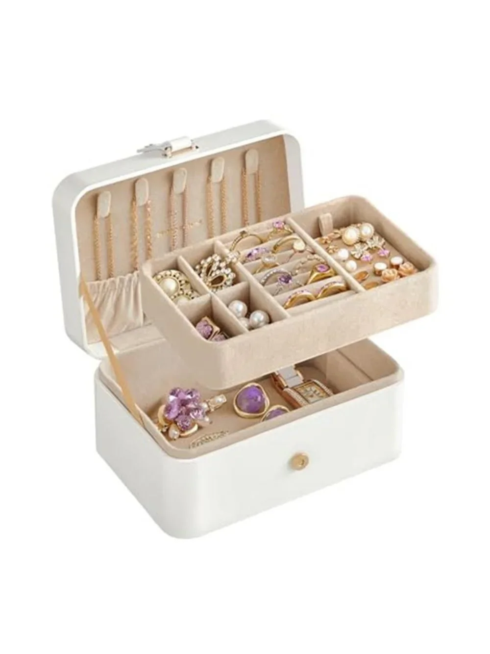 Travel Jewelry Organizer, 2-Layer Jewelry Case